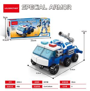 Lele Brother Robot Deformable 6 en 1 Bloques de Construcción Coche de Policía de Ciudad Ladrillos de Construcción Juguete Educativo Regalo para Niños - Product Image 3