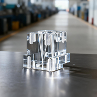Composants sur mesure en PMMA acrylique transparent optique, usinage de précision par fraisage CNC à 5 axes,
