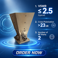Antenne cornet double polarisation 300 MHz-3 GHz avec polarisation linéaire double, en aluminium et PU, connectivité N-femelle, puissance maximale 50 W