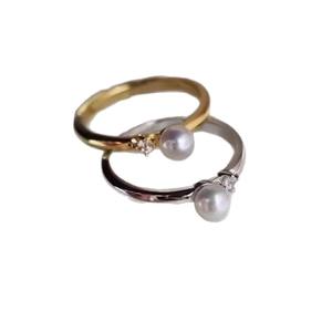 Support de bague en argent S925 avec un seul diamant pour perles rondes de 6 à 8 mm, support vide pour bijoux en argent, accessoires de perles DIY 10217 - Product Image 4