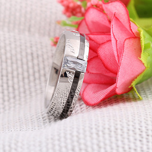 Fine <b>Rings</b> Couple <b>Set</b> Geometric Design Channel Setting Pink And Clear Stone Unisex Gift Jewelry - Product Image 4