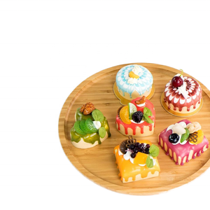 Vassoio di torta di bambù con copertura in acrilico trasparente <span class=keywords><strong>per</strong></span> cucina/compleanno/matrimonio/antipasto Dessert - Product Image 3