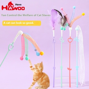Juguete Interactivo Ecológico para Mascotas, <span class=keywords><strong>de</strong></span> Plástico con Diseño <span class=keywords><strong>de</strong></span> Dibujos Animados, con Plumas <span class=keywords><strong>de</strong></span> Hada, Palo para Gatos, Resistente a Mordeduras y Arañazos, Varilla Larga para Gatitos - Product Image 2