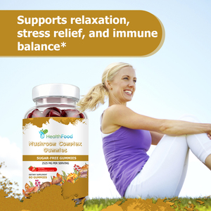Best Seller Mushroom Complex Gummies with Total Carbohydrates Supports Relaxation Stress Relief and Immune Balance Gummies - Product Image 5
