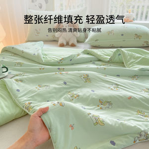 A Class Cooling Silk Summer <b>Quilt</b> Printed Bamboo Fiber Acrylic <b>Single</b> Double Size Home Use 2026 New - Product Image 3