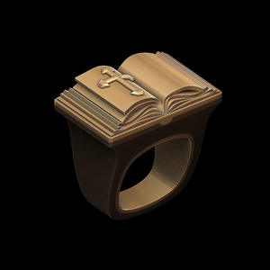 Anillo de Cruz Cristiana H168, Anillo de Moda Unisex de Latón, Joyería de Regalo - Product Image 2