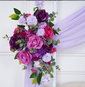 Kit Floreale Artificiale Viola Scuro e Fucsia per Matrimoni, Fiori per Archi e Pilastri <span class=keywords><strong>Romani</strong></span> per Sfondo di Benvenuto - Product Image 5