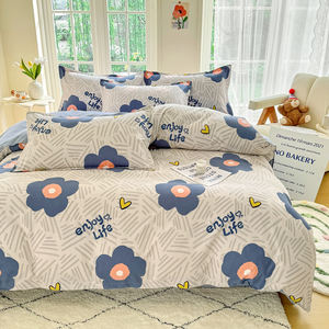 Parure de lit 4 pièces en polyester 115 GSM, imprimé floral coloré, housse de <span class=keywords><strong>couette</strong></span> et taies d'oreiller pour toutes les saisons - Product Image 2