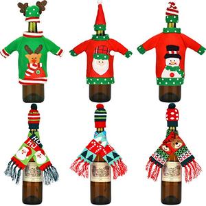 HB-5537 bouteille <span class=keywords><strong>de</strong></span> noël couvre pull <span class=keywords><strong>moche</strong></span> couverture <span class=keywords><strong>de</strong></span> vin écharpe chapeau pour décorations <span class=keywords><strong>de</strong></span> table <span class=keywords><strong>de</strong></span> fête <span class=keywords><strong>de</strong></span> noël - Product Image 1