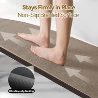 Tapis de sol de cuisine absorbant l'eau et l'huile, résistant à la saleté, antidérapant, tissé en forme d'éventail, pour entrée
