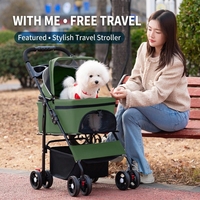 Poussette pliable pour animaux de compagnie (chiens et chats) fournie par l'usine avec service de personnalisation du logo OEM/ODM