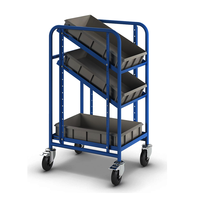 Carrito de almacenamiento Carros de almacenamiento Euro Box Trolley Incl. 3 contenedores de plástico Euro contenedor estante camión