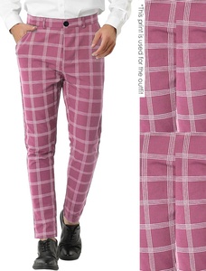 <span class=keywords><strong>Pantalon</strong></span> Chino Slim Fit Extensible à Carreaux pour <span class=keywords><strong>Homme</strong></span> – Style Britannique Tendance pour Affaires, Mariages et Fêtes - Product Image 2