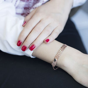 Mode Martelé Argent Sterling Bracelet Minimaliste Coeur En Gros Artisanat Bijoux - Product Image 3