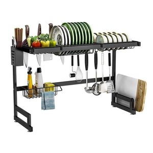 2-Layer Over The Sink Steel Bowl Organizer Rack Set For The Kitchen Double Tiers