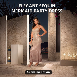Vestidos de Noche Elegantes de Lentejuelas para Mujer, Vestido Largo Sexy con Tirantes, Vestidos de Fiesta Formales de Lujo, Vestidos de Noche Rectos a la Moda - Product Image 2