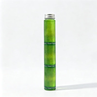 Bouteille en plastique PET de qualité alimentaire en forme de joint de bambou, bouteille cylindrique haute vide pour l'emballage de jus de fruits et de boissons froides