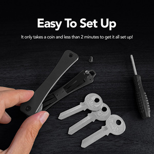 Porte-<span class=keywords><strong>clés</strong></span> de <span class=keywords><strong>voiture</strong></span> minimaliste à <span class=keywords><strong>double</strong></span> tête, grande capacité, en métal personnalisé, organisateur de <span class=keywords><strong>clés</strong></span> pour voitures - Product Image 5