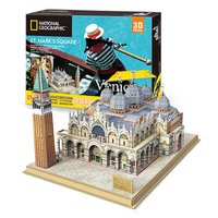 Puzzle 3D en bois fait main écologique - Bâtiment Burj Al Arab au design moderne, éducatif et amusant, motif géométrique pour la maison et le bureau