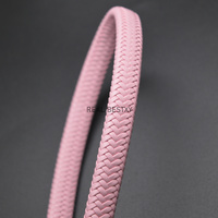 Yeni 12x6mm düz örgülü pembe deri kordon geniş deri kordonlar dize halat bilezik bulgular DIY takı toptan