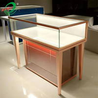 Vitrines de présentation de bijoux en or sur mesure avec verre trempé et vitrine de présentation de bijoux haut de gamme pour boutique de détail