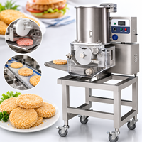 Ligne de production automatique de galettes de viande, machine à former, paner et enrober les hamburgers pour la fabrication de coupes de viande