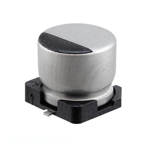 Distribuidor Autorizado, Condensador de Aluminio 33UF 20% 25V SMD de Montaje Superficial 25TXV33M6.3X6.1, 33 uF - Product Image 1