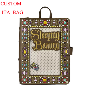 Custom Popular <strong>Book</strong> Shaped Ita Bag Sleeping Beauty Collector Pins Display <strong>Womens</strong> Backpack Double Strap Shoulder Bag Purse - Product Image 2