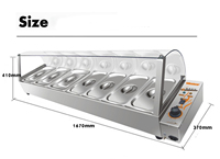 Équipement de cuisine commerciale Dessus de table électrique en acier inoxydable Bain Marie avec couvercle en verre 7 bassins
