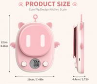 Báscula Digital de Cocina, Báscula Electrónica con Diseño de Cerdito Rosa, con Pantalla LCD, Báscula de Cocina de Alta Precisión