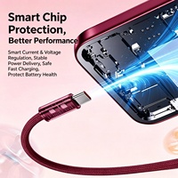 Kabel Pengisian Cepat 60W Tipe C ke Tipe C, Nylon Braided, Tembaga Murni, Kabel Data 3A untuk Ponsel