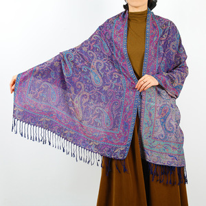 Individueller Polyester Baumwolle Damen-Shawsl-Schal Blumendruck-Schals klassische Paisley-Ausschnitt-Wandung Damen-Schal Hijab mit Schal - Product Image 5