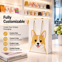 Sac cadeau en papier imprimé Corgi mignon, motif chien de dessin animé pour magasin d'animaux, cadeau pour enfants, emballage de fête d'anniversaire, vente en gros