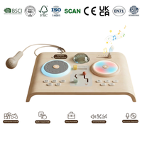 Tourne-disque et station musicale multifonctionnelles en bois pour enfants avec streaming Bluetooth, mixage de rythmes, contrôle de vitesse et interaction vocale