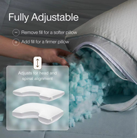 Oreiller en gel rafraîchissant en forme de U réglable Cool+ pour la maison, taille Queen, soutien du cou, pour dormeurs latéraux, sommeil profond, moderne