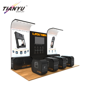 Top uốn cong dẫn hộp đèn quảng cáo trong nhà gian hàng triển lãm thương mại hiển thị thiết kế hiện đại thương mại hiển thị thiết bị hiển thị đứng triển lãm - Product Image 1