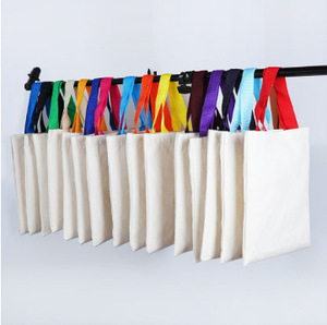Custom Printed Logo Cotton Tote Bag Personalized Promotional Canvas Shopping Bag Rope Handle for Food Advertising for