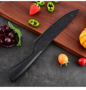 7 PCS Kitchen <b>Knife</b> <b>Set</b> Stainless Steel Black Non Stick Coated <b>Knives</b> with Stainless Steel <b>Knife</b> Block and Kitchen Scissors - Product Image 5
