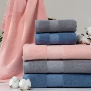 Wholesale 100% Cotton Bath Towel 70*140cm for Luxury Home Hotel Bath Towel Set bathroom soft face towel set hotel logo custom
