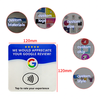 Carte en acrylique NFC personnalisée avec logo, pour les médias sociaux, 100 mm x 25 mm, étanche, époxy, Google Review, étiquette NFC en PVC