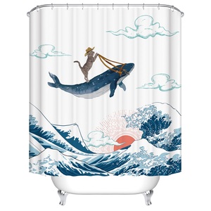 Set <span class=keywords><strong>da</strong></span> bagno <span class=keywords><strong>in</strong></span> poliestere 3D stampati personalizzati tenda <span class=keywords><strong>da</strong></span> doccia impermeabile e lavabile con ganci per <span class=keywords><strong>regalo</strong></span> di natale - Product Image 3