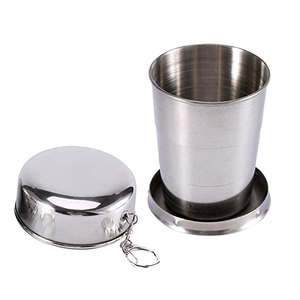 75ML 150ML 250ML Tasse <span class=keywords><strong>Pliante</strong></span> en Acier Inoxydable Tasse Rétractable Tasse Blackjack Pliable Tasses à Thé Verre Pliant - Product Image 2