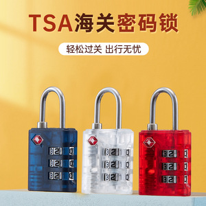 Simply TSA Approved Combination <b>Padlock</b> For Travel Bags And Suitcases Mini ABS Material White And Blue - Product Image 4
