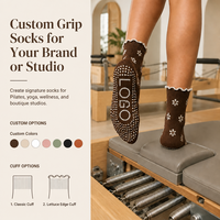 Chaussettes de Pilates respirantes antidérapantes à pois, chaussettes athlétiques à volants pour femmes, idéales pour le yoga et les cours en studio, chaussettes personnalisées