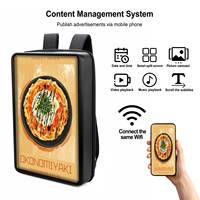 Mochila Publicitaria con Pantalla Táctil LCD de 21.5 Pulgadas, Resistente al Agua IP65, Animación Opcional, 1080p, CMS Integrado para Centros Comerciales y Tiendas Minoristas