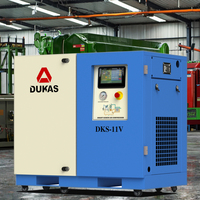Compresor de Aire de Tornillo VSD PM de 11KW, Lubricado, Refrigerado por Aire, Motor y Unidad de Compresión, Primera Opción Ecológica y Baja en Emisiones de Carbono