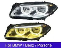 Adecuado para BMW Serie 5 F10/F18 modificado 2011/2017, conjunto de faros LED Angel Eye para Serie 5, faros delanteros