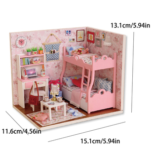 Casa delle Bambole <span class=keywords><strong>in</strong></span> Miniatura, Kit di Montaggio Puzzle 3D, Giocattolo Fai-da-Te, Decorazione Creativa <span class=keywords><strong>per</strong></span> Camera da Letto, Mobili <span class=keywords><strong>in</strong></span> <span class=keywords><strong>Legno</strong></span> Artigianali - Product Image 1