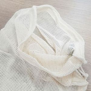 Eco-Friendly 100% Natural Pure Cotton <b>Mesh</b> <b>Bag</b> Reusable Produce <b>Bag</b> Small Medium Large Size Pack <b>Mesh</b> Cotton Shopping Storage - Product Image 1