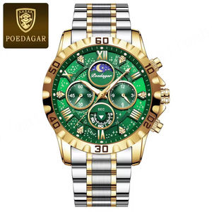 973 nuevos relojes de moda para hombre, reloj de pulsera de cuarzo con cronógrafo de acero inoxidable, reloj luminoso resistente al agua para hombres, Relojes - Product Image 6